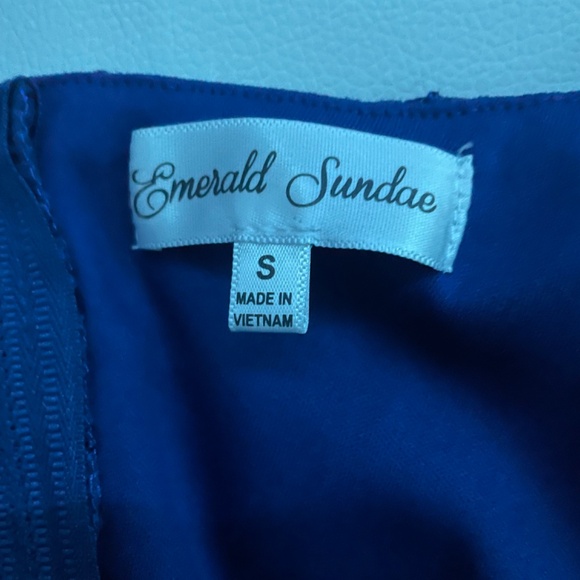 Emerald Sundae Blue Glitter-Lace Bodycon Dress Size Small - Picture 4 of 5